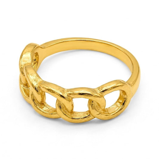 Aurelia Link Chain Ring – Gold Tone Stainless Steel | SFLTrends