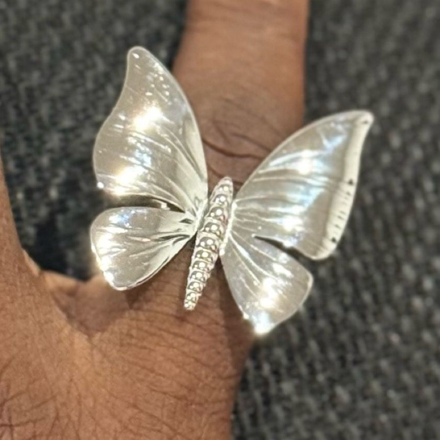 Lumière Butterfly Adjustable Statement Ring – Stainless Steel | SFLTrends