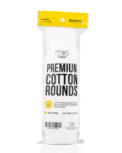 Msmetics Premium Cotton Rounds | 100 Pads