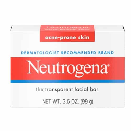 Neutrogena transparent facial bar packaging on a white background