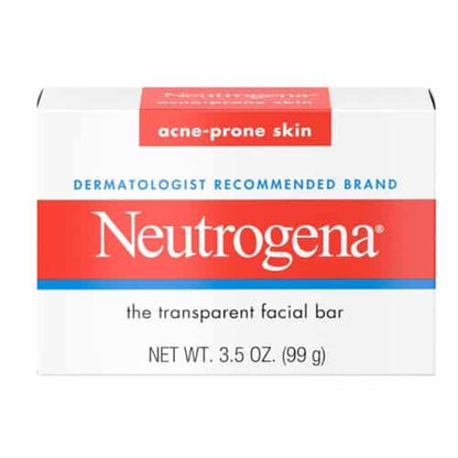 Neutrogena transparent facial bar packaging on a white background