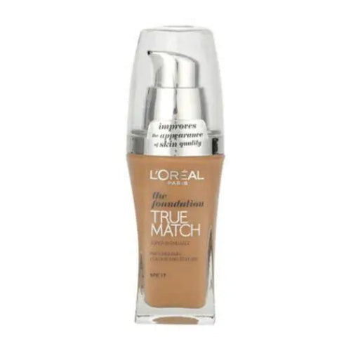L'Oreal True Match foundation bottle on a white background