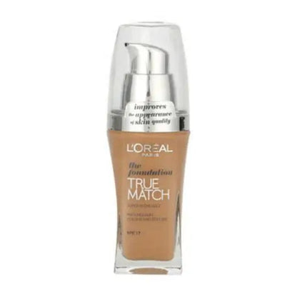 L'Oreal True Match foundation bottle on a white background