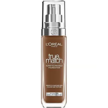 L'Oreal True Match foundation bottle on a white background