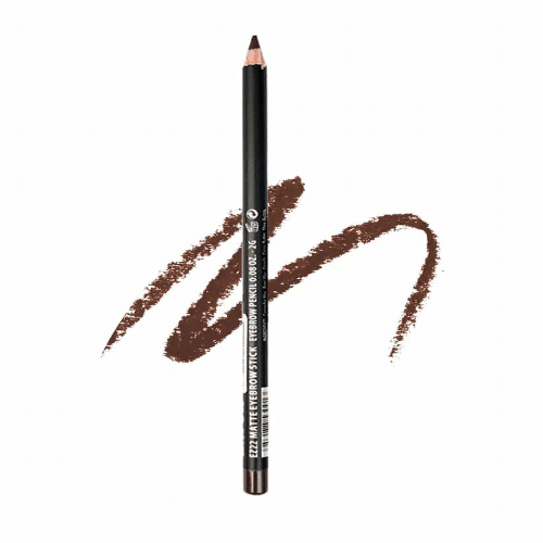 Brown eyeliner pencil with a swatch on a white background
