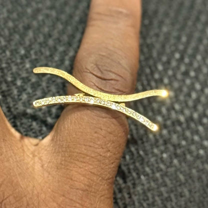Luxe Crosswave Wrap Ring – Stainless Steel | SFLTrends