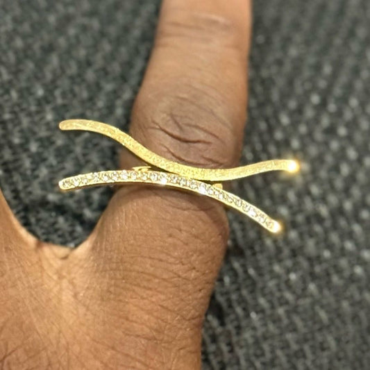 Luxe Crosswave Wrap Ring – Stainless Steel | SFLTrends