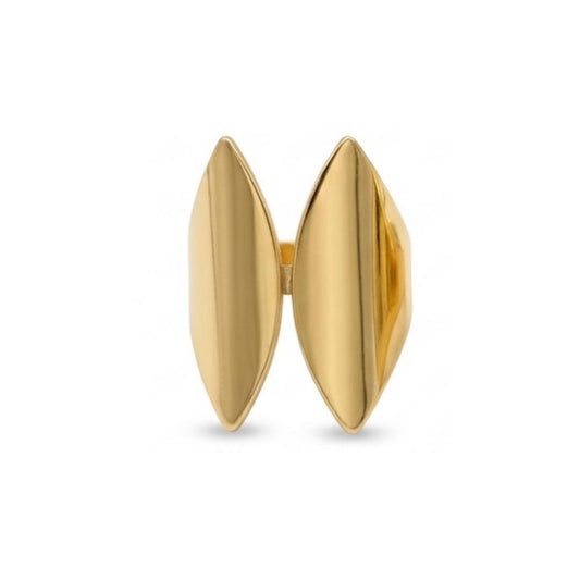 Sanaa Twin Blade Ring - Gold Tone Stainless Steel | SFLTrends