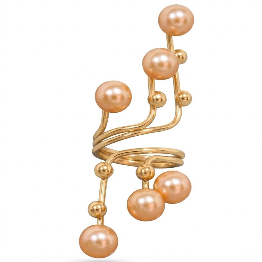 Lumière Pearl Vine Wrap Ring – Stainless Steel | SFLTrends