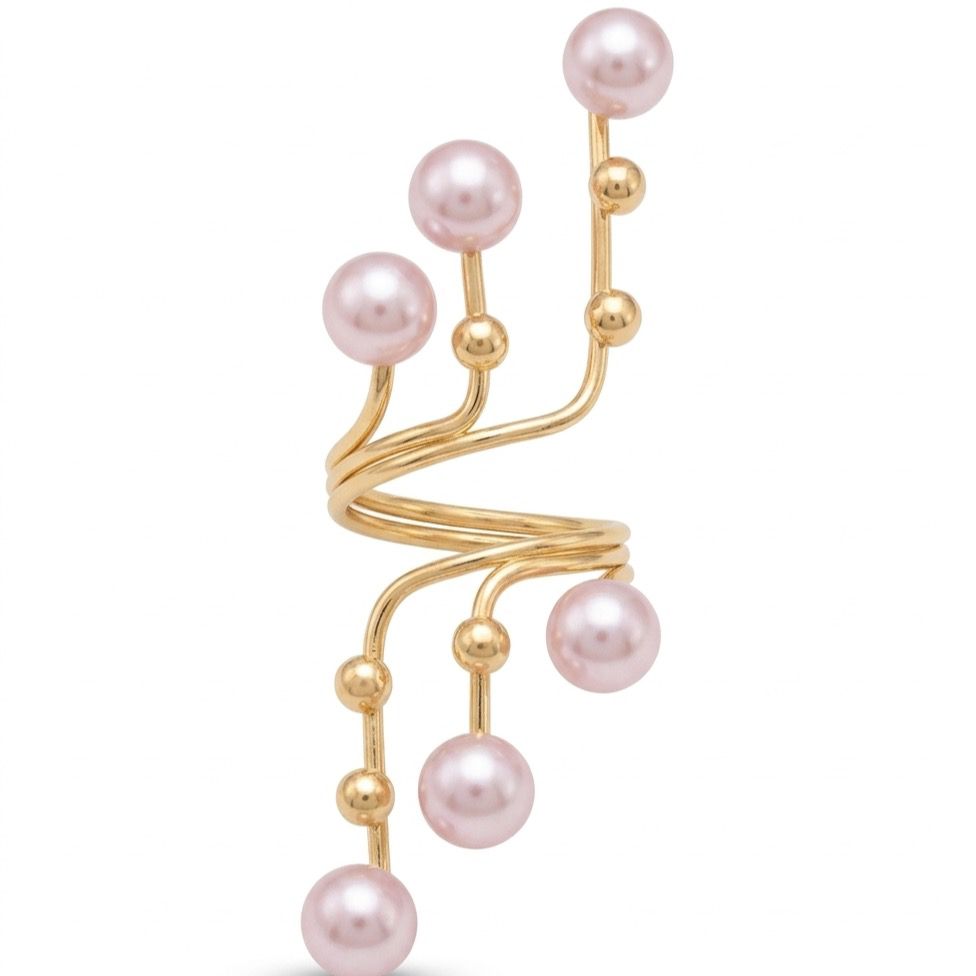 Lumière Pearl Vine Wrap Ring – Stainless Steel | SFLTrends