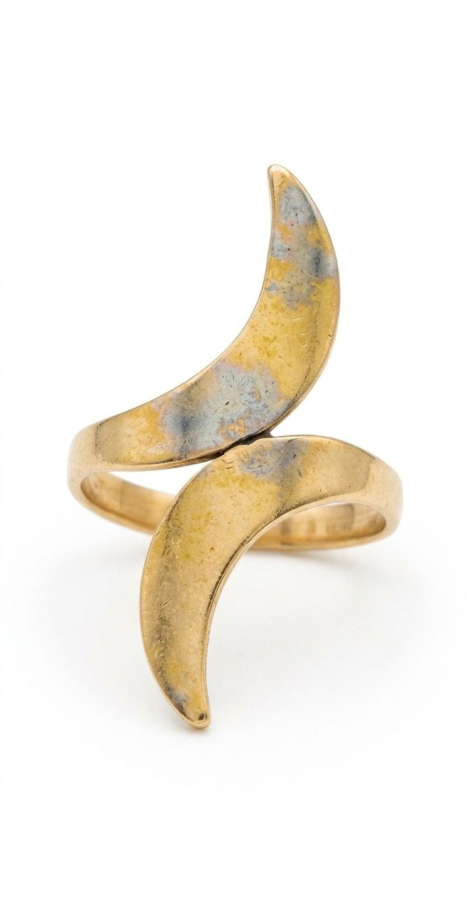 Aurelia Crescent Wrap Ring – Gold Tone Stainless Steel | SFLTrends