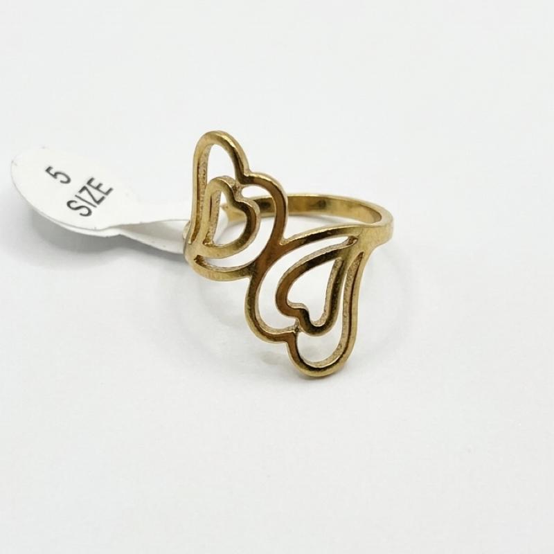 Aurelia Heartline Ring - Gold Tone Stainless Steel | SFLTrends