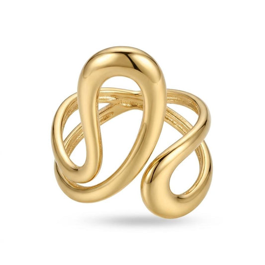 Aurelia Crescent Curve Ring – Gold Tone Stainless Steel | SFLTrends