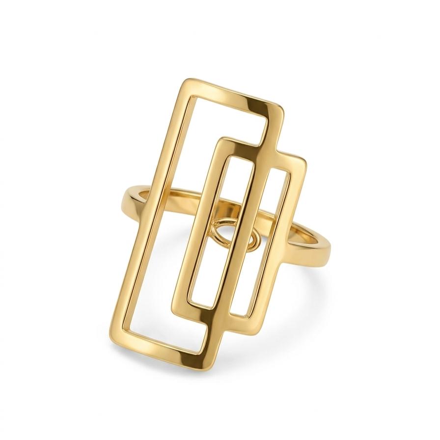 Aurelia Frame Adjustable Ring - Gold Tone Stainless Steel | SFLTrends