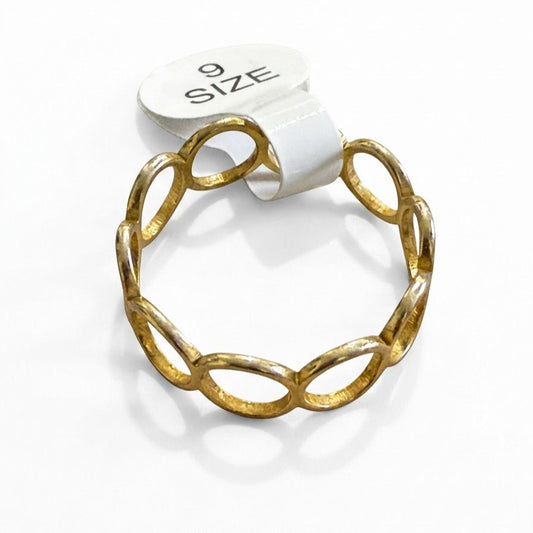 Aurelia Orbit Band Ring – Gold Tone Stainless Steel | SFLTrends