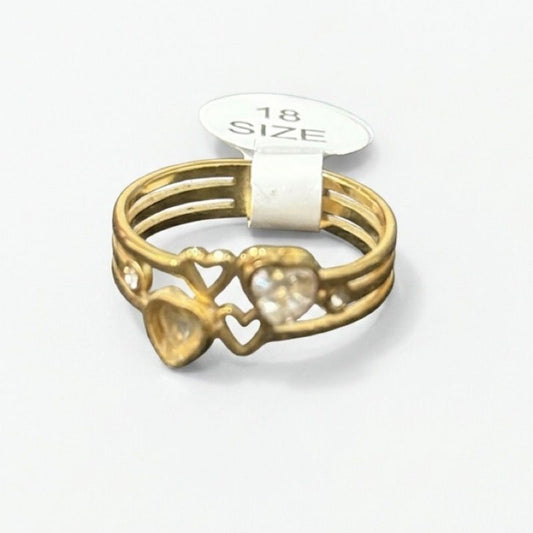 Aurelia Heartline Ring – Gold Tone Stainless Steel | SFLTrends