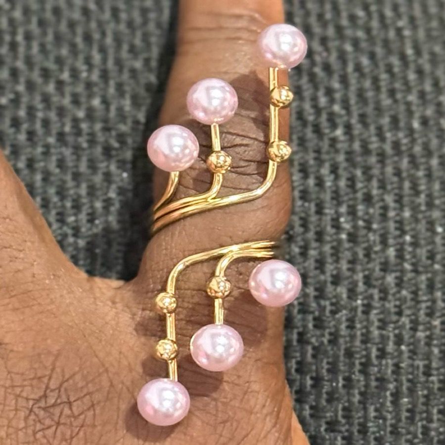Lumière Pearl Vine Wrap Ring – Stainless Steel | SFLTrends