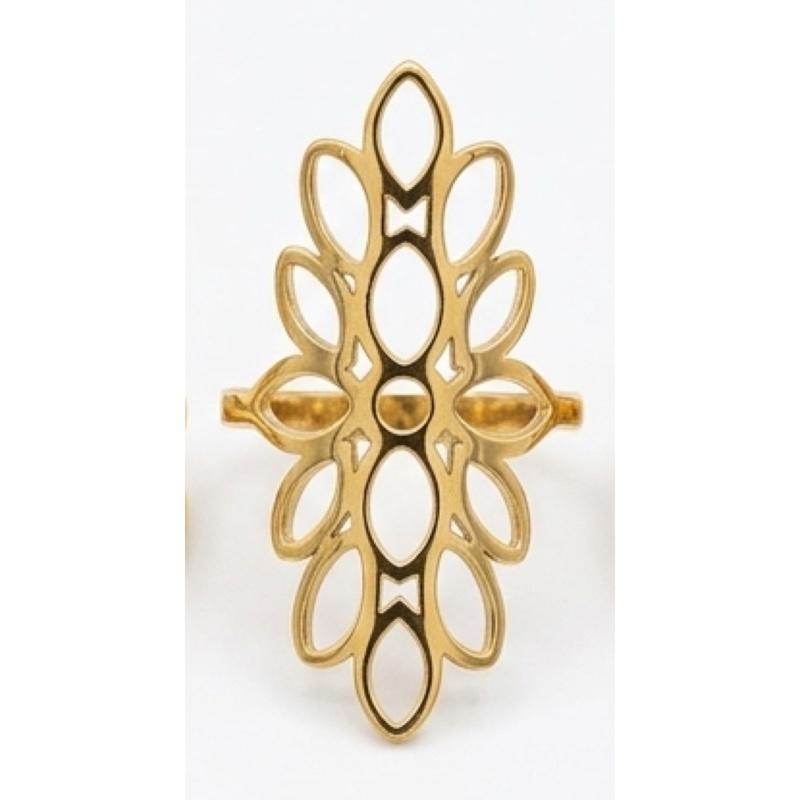 Aurelia Bloom Statement Ring – Gold Tone Stainless Steel | SFLTrends