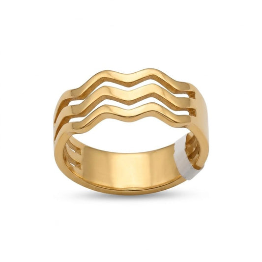Aurelia Triple Wave Wrap Ring – Gold Tone Stainless Steel | SFLTrends
