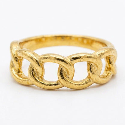 Aurelia Link Chain Ring – Gold Tone Stainless Steel | SFLTrends