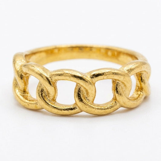 Aurelia Link Chain Ring – Gold Tone Stainless Steel | SFLTrends