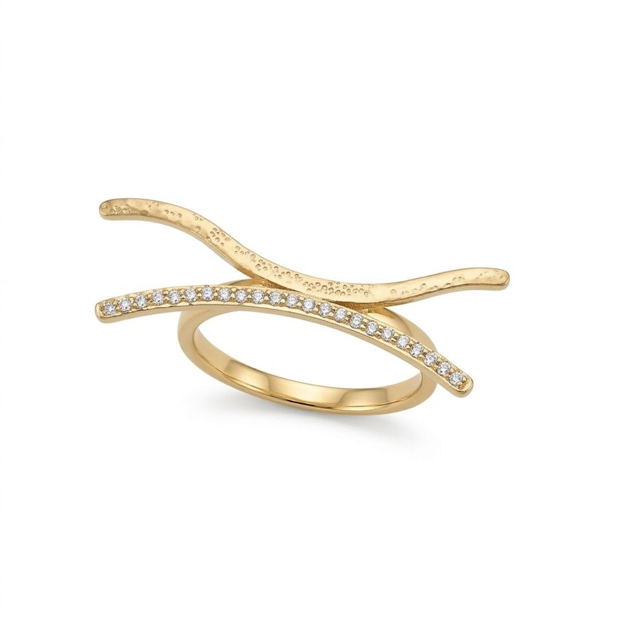 Luxe Crosswave Wrap Ring – Stainless Steel | SFLTrends