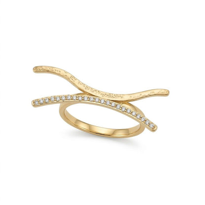 Luxe Crosswave Wrap Ring – Stainless Steel | SFLTrends