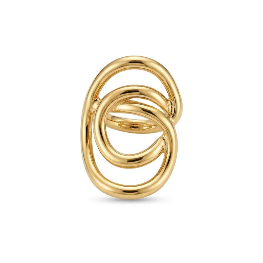 Aurelia Orbit Cluster Adjustable Ring – Gold Tone Stainless Steel | SFLTrends