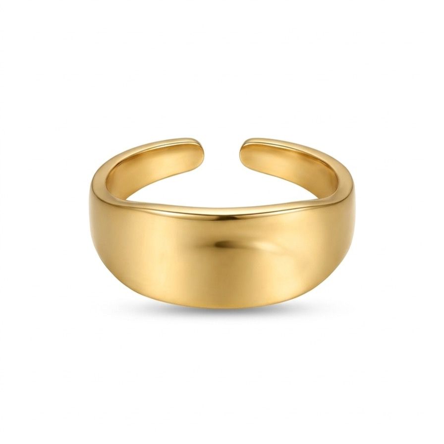 Aurelia Bold Dome Ring – Gold Tone Stainless Steel | SFLTrends