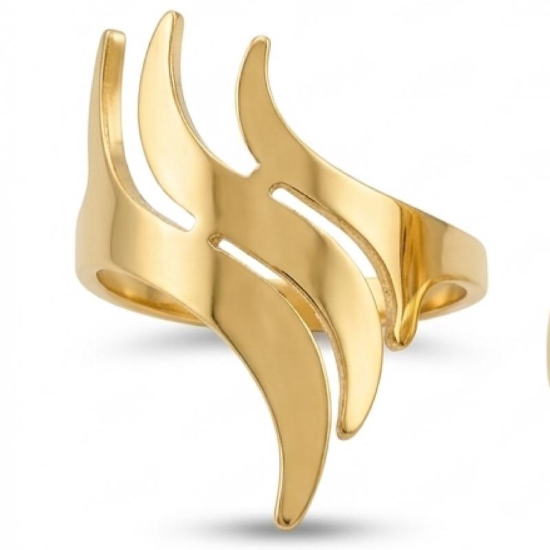 Sanaa Flow Adjustable Ring - Gold Tone Stainless Steel | SFLTrends