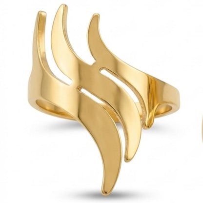 Sanaa Flow Adjustable Ring - Gold Tone Stainless Steel | SFLTrends